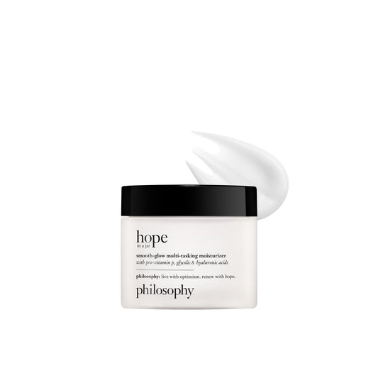 philosophy hope in a jar front jar showing compact size and elegant design