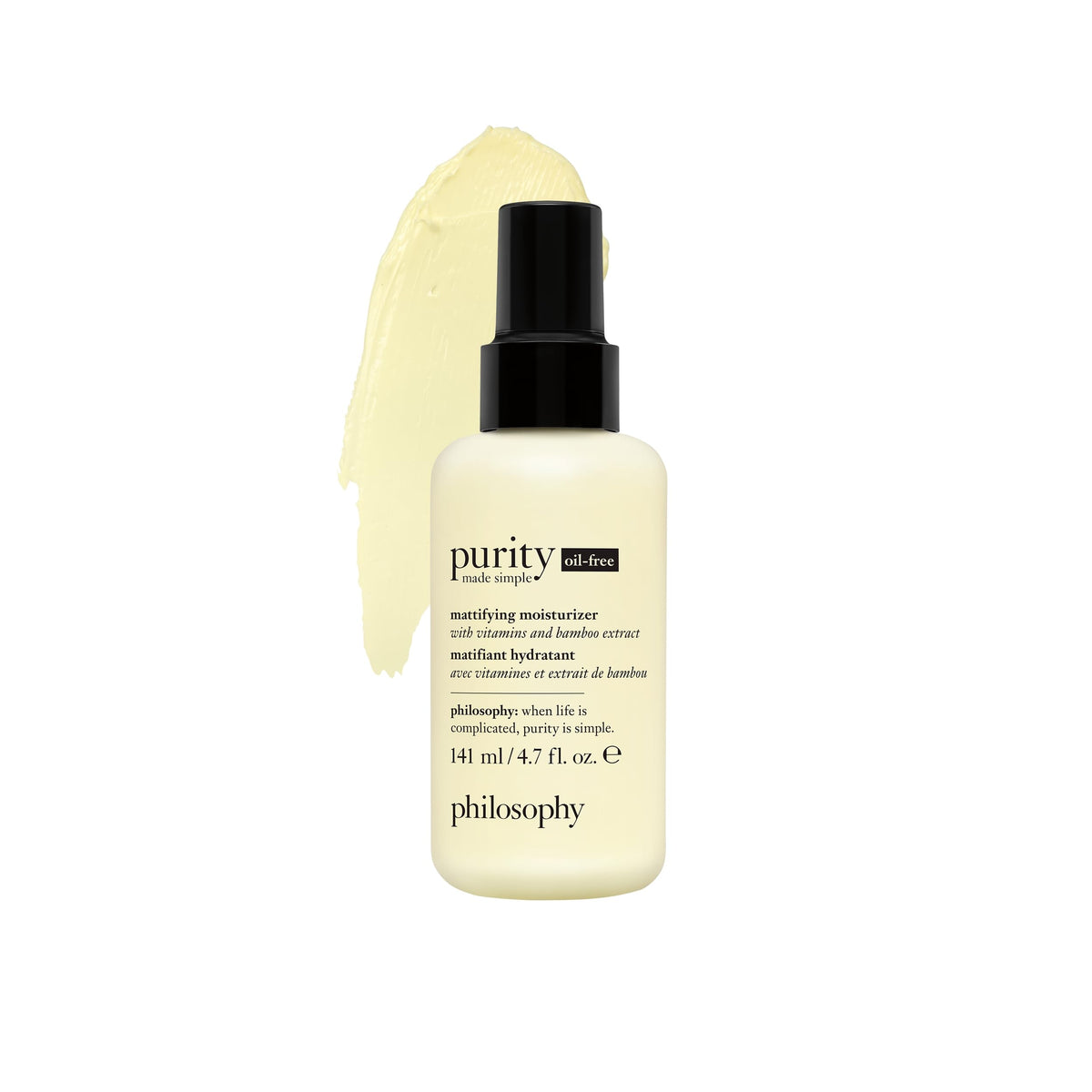 philosophy front packaging showing bottle design and product name, emphasizes brand clarity and matte benefits