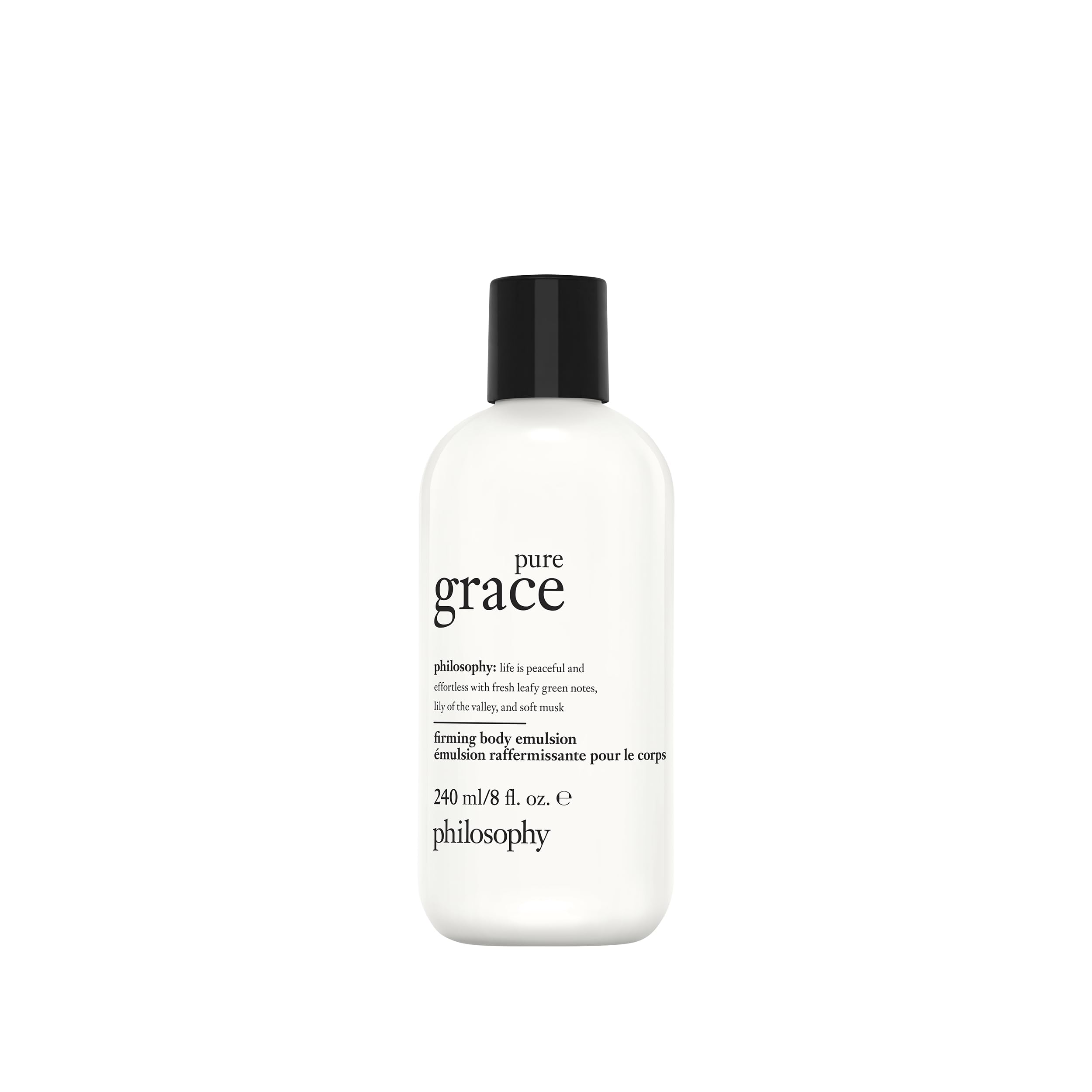 philosophy pure grace front bottle product shot showing clean packaging and hydration benefit