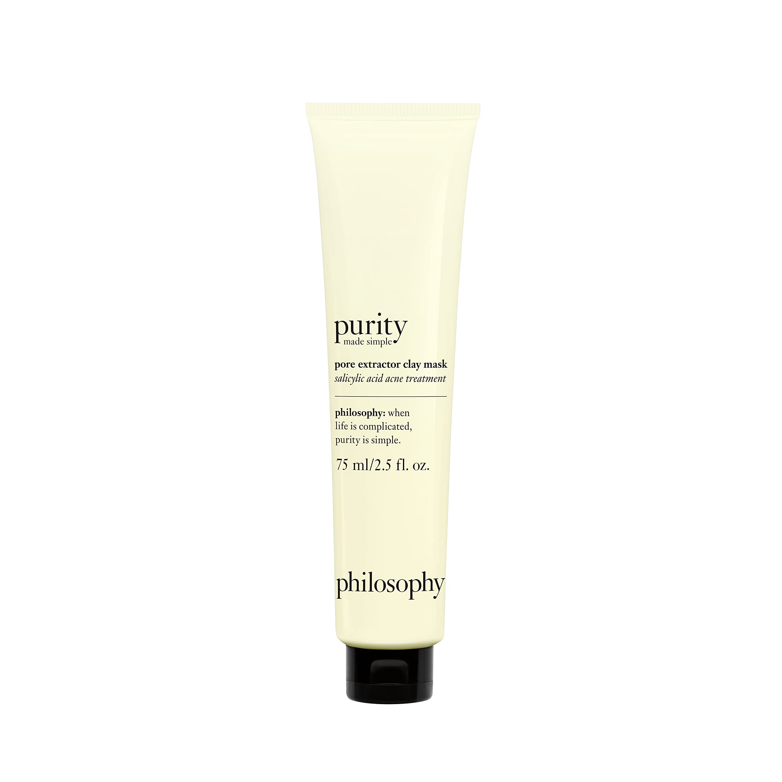 philosophy front tube showing product branding and clear label benefit