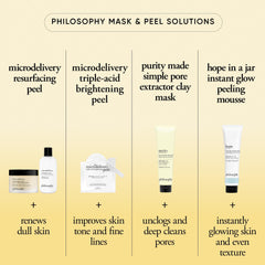philosophy tube in hand showing 2.5 fl oz scale and travel convenience