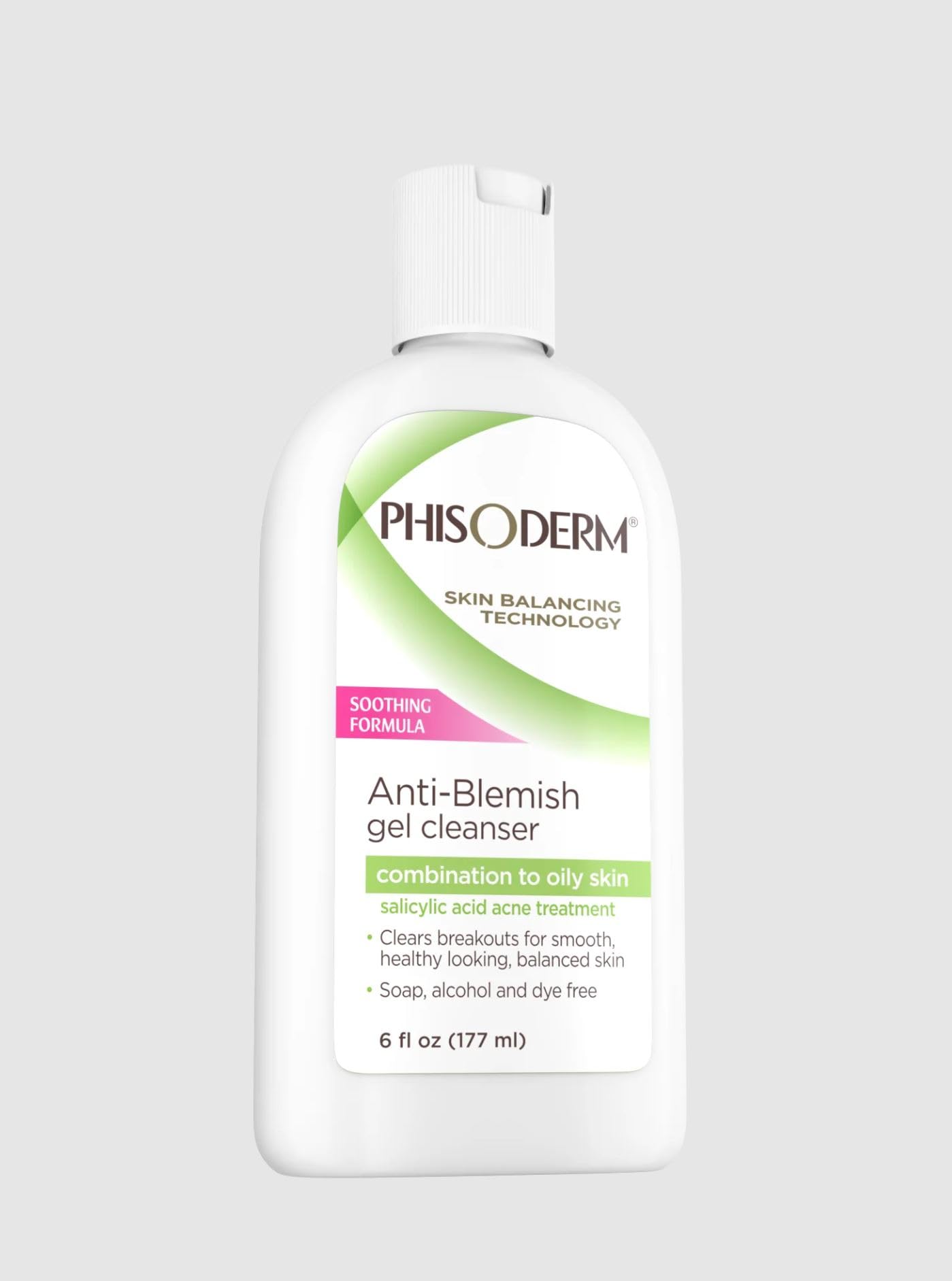 Phisoderm cleanser in hand demonstrating easy dispensing and control