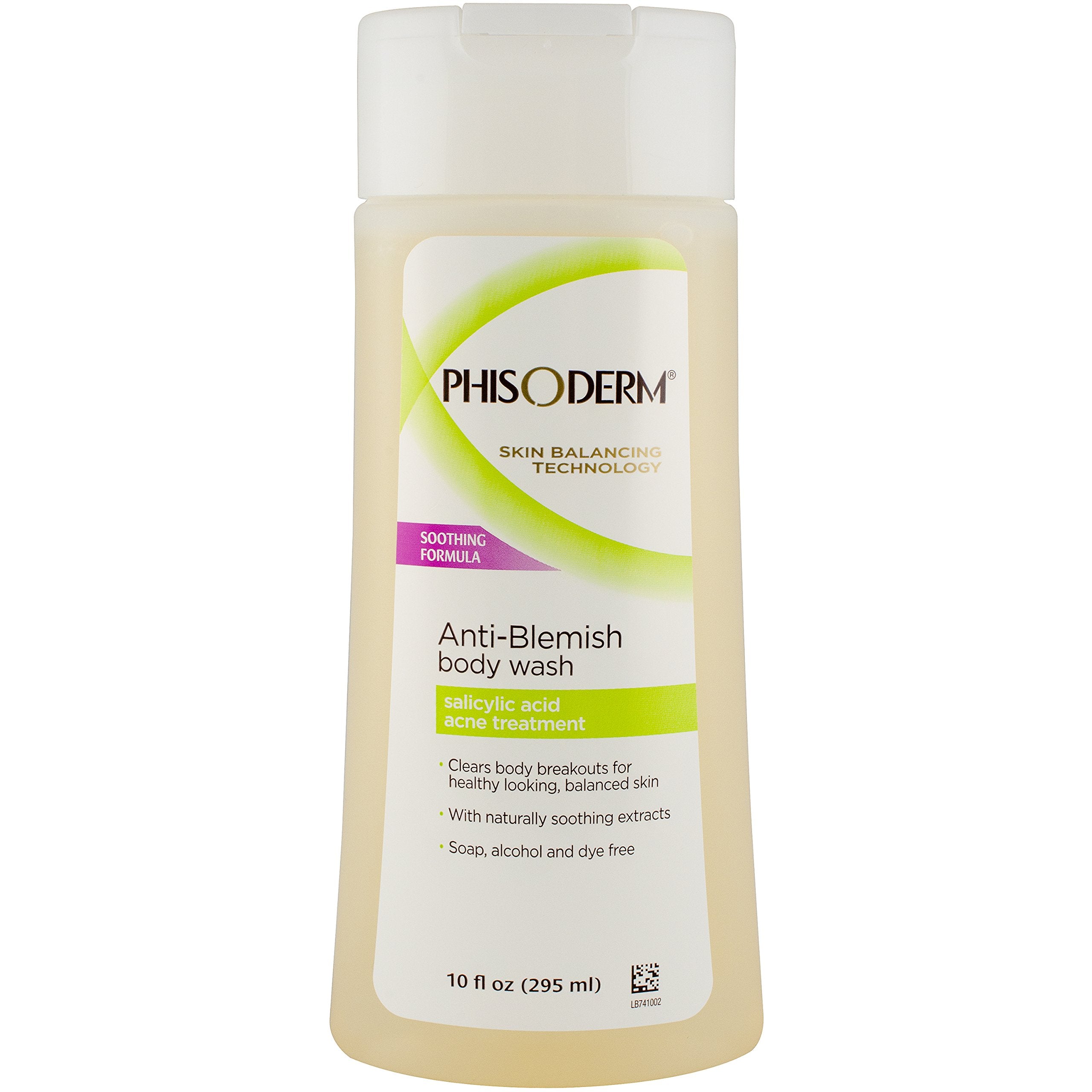 Phisoderm bottle front packaging showing label and size benefits