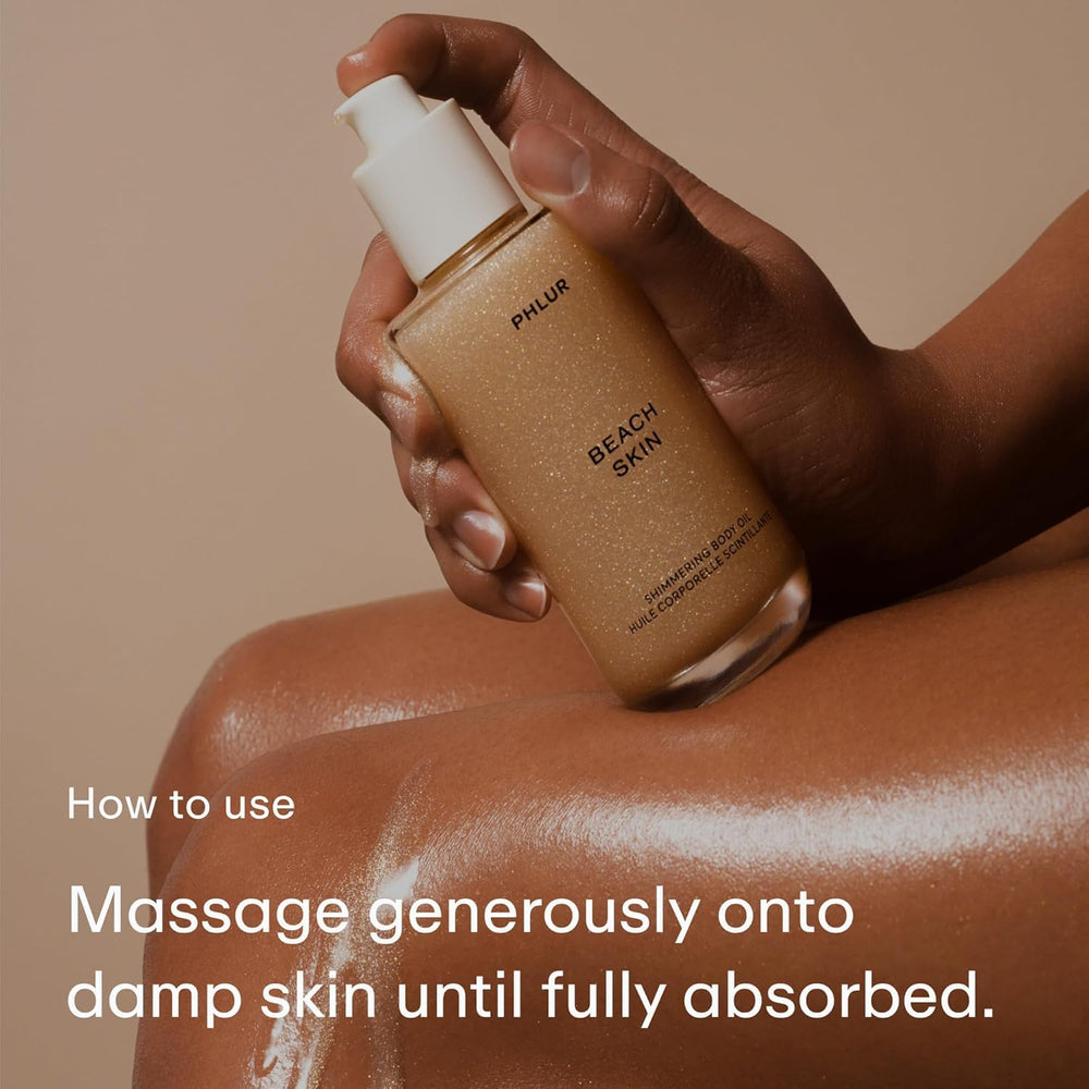 PHLUR applied to damp forearm showing quick absorption and glow