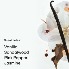 PHLUR label detail highlighting scent notes and ingredient-inspired benefit