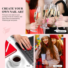 phoenixy hand applying gel polish demonstrating smooth even application