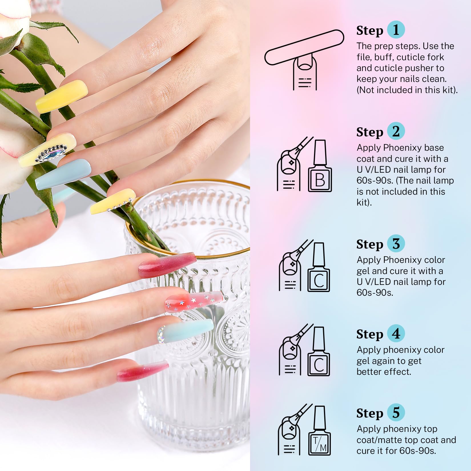 phoenixy styled finished nails to show professional-looking results at home
