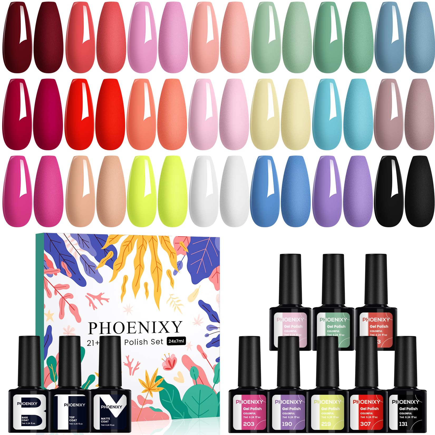 phoenixy front packaging showing full 24-piece kit and benefits