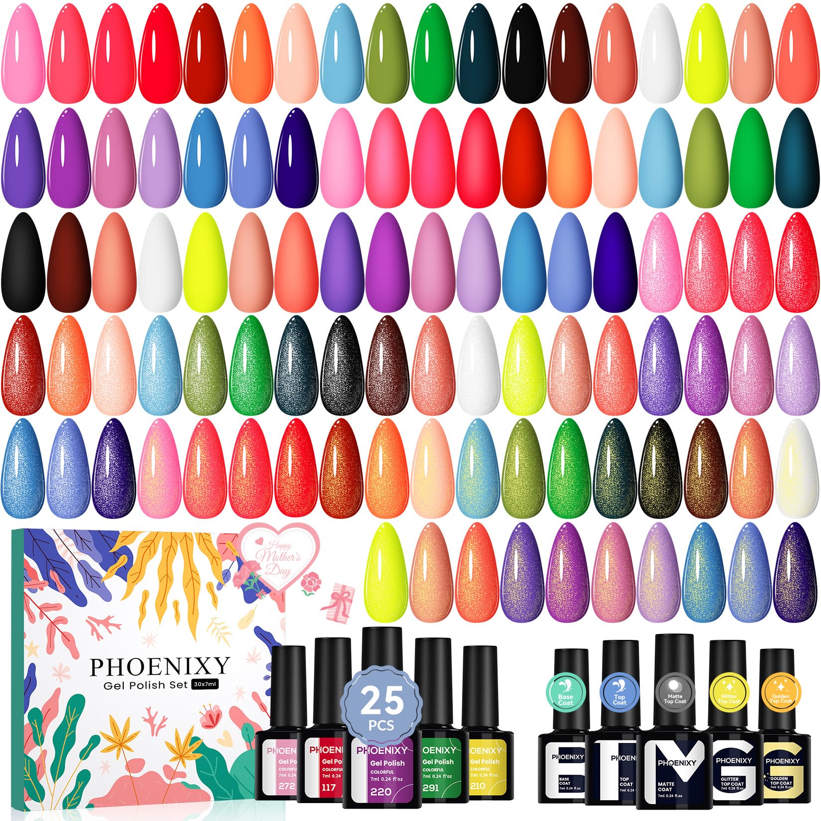 phoenixy front packaging showing full 30‑piece set and gift presentation