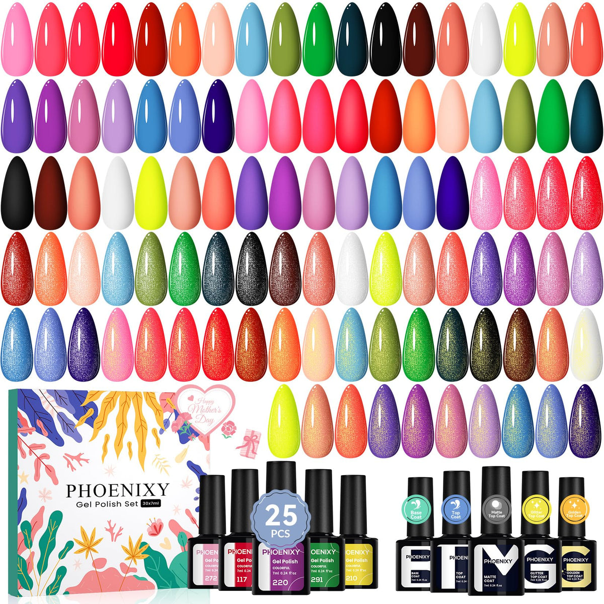 phoenixy front packaging showing full 30‑piece set and gift presentation