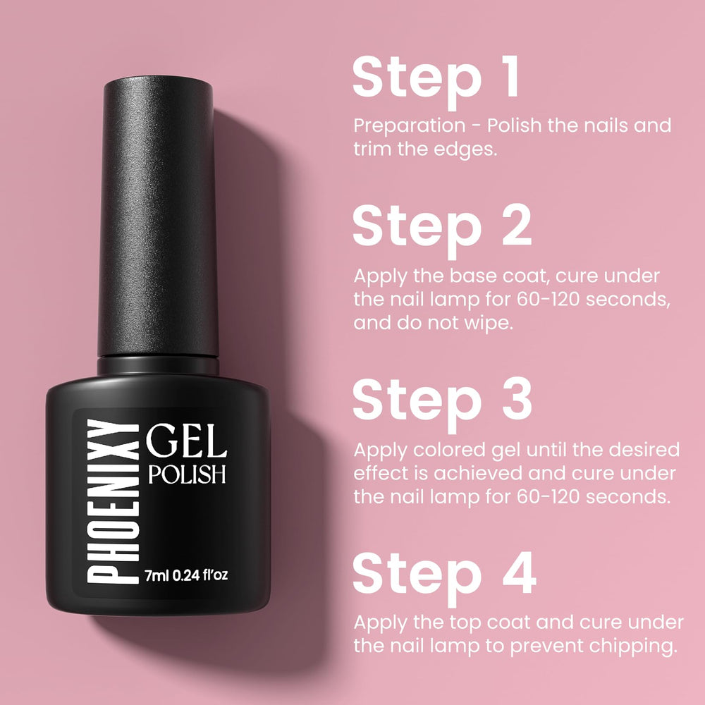phoenixy in-use home manicure scene with lamp, illustrates easy at-home application