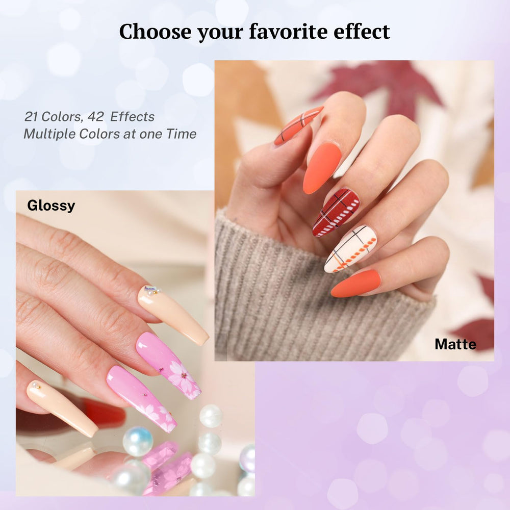 phoenixy matte finish nails on hand showing velvety texture benefit modern understated style