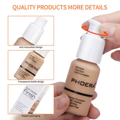 PHOERA before and after half-face showing concealed imperfections benefit