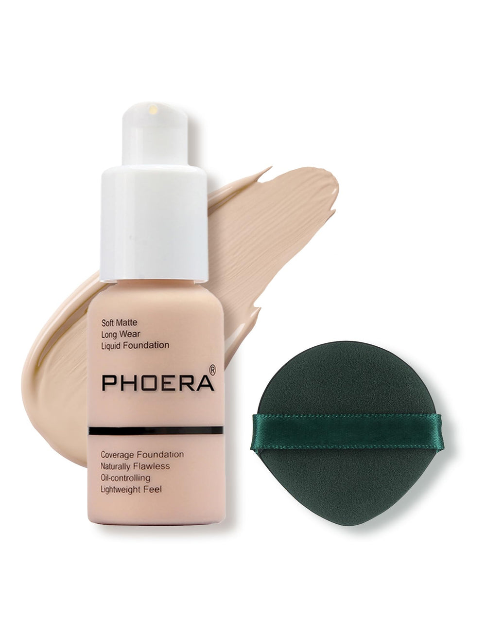 PHOERA front bottle showing label and convenient pump benefit for easy dispensing