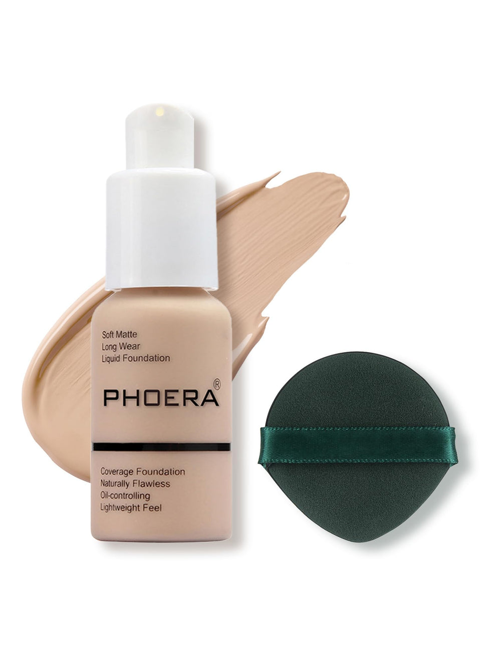 PHOERA front bottle #102 Nude showing packaging and shade benefit