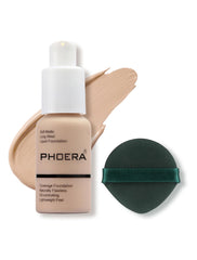 PHOERA front bottle #102 Nude showing packaging and shade benefit
