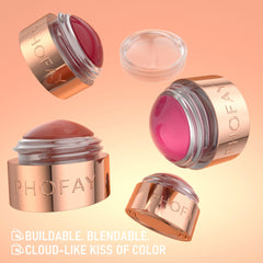 PHOFAY used as eyeshadow on lid illustrating blendable wash and coordination