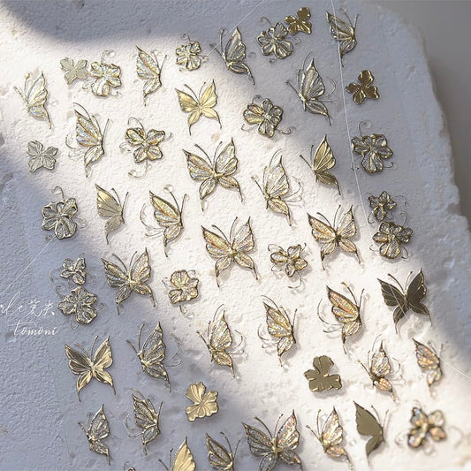 Phuryllic close-up of embossed butterfly texture, shows raised detail and sparkle