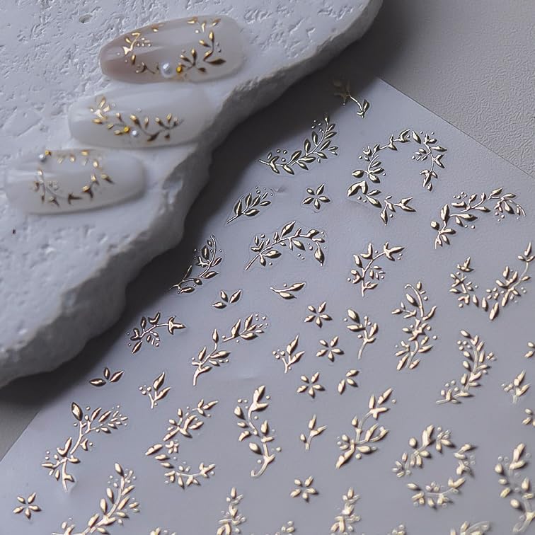 Phuryllic close-up of embossed sticker texture adding visible 3D nail dimension
