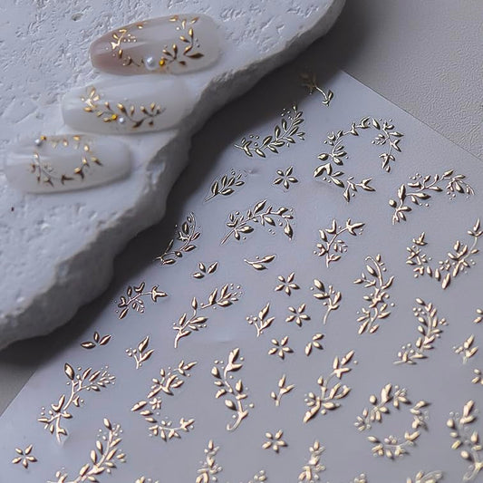 Phuryllic close-up of embossed sticker texture adding visible 3D nail dimension