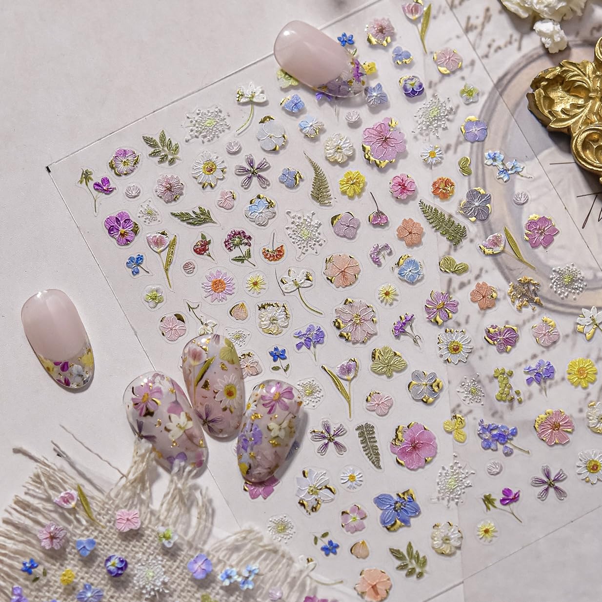 Close-up of embossed Phuryllic sticker texture showing raised detail and sparkle