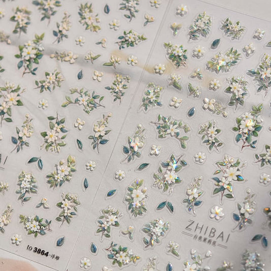 Close-up of embossed Phuryllic stickers highlighting raised texture and sparkle