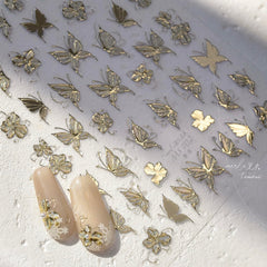 Phuryllic stickers layered on French manicure, enhances classic nails with shine