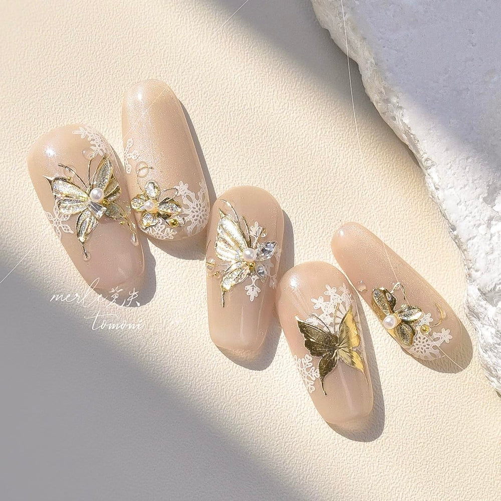 Phuryllic butterfly sticker with gem cluster, creates eye-catching party look