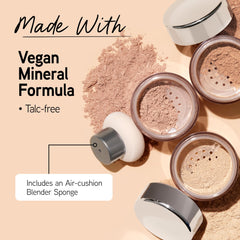 Physicians Formula powder swatched on hand showing natural coverage benefit