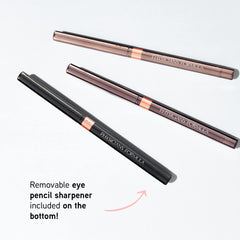 Physicians Formula applied on model eye illustrating defined lash line and wearable sparkle