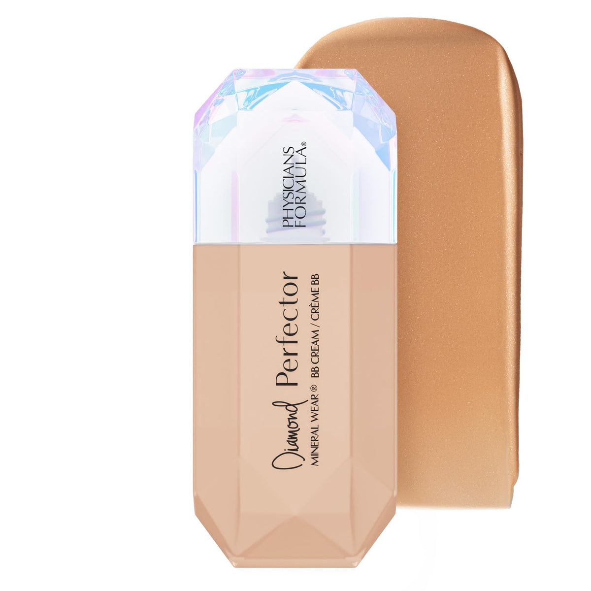 Physicians Formula front packaging showing medium to tan shade and benefits
