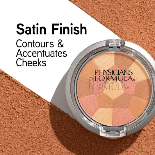 Physicians Formula close-up swatch of Blushing Peach palette showing blendable texture