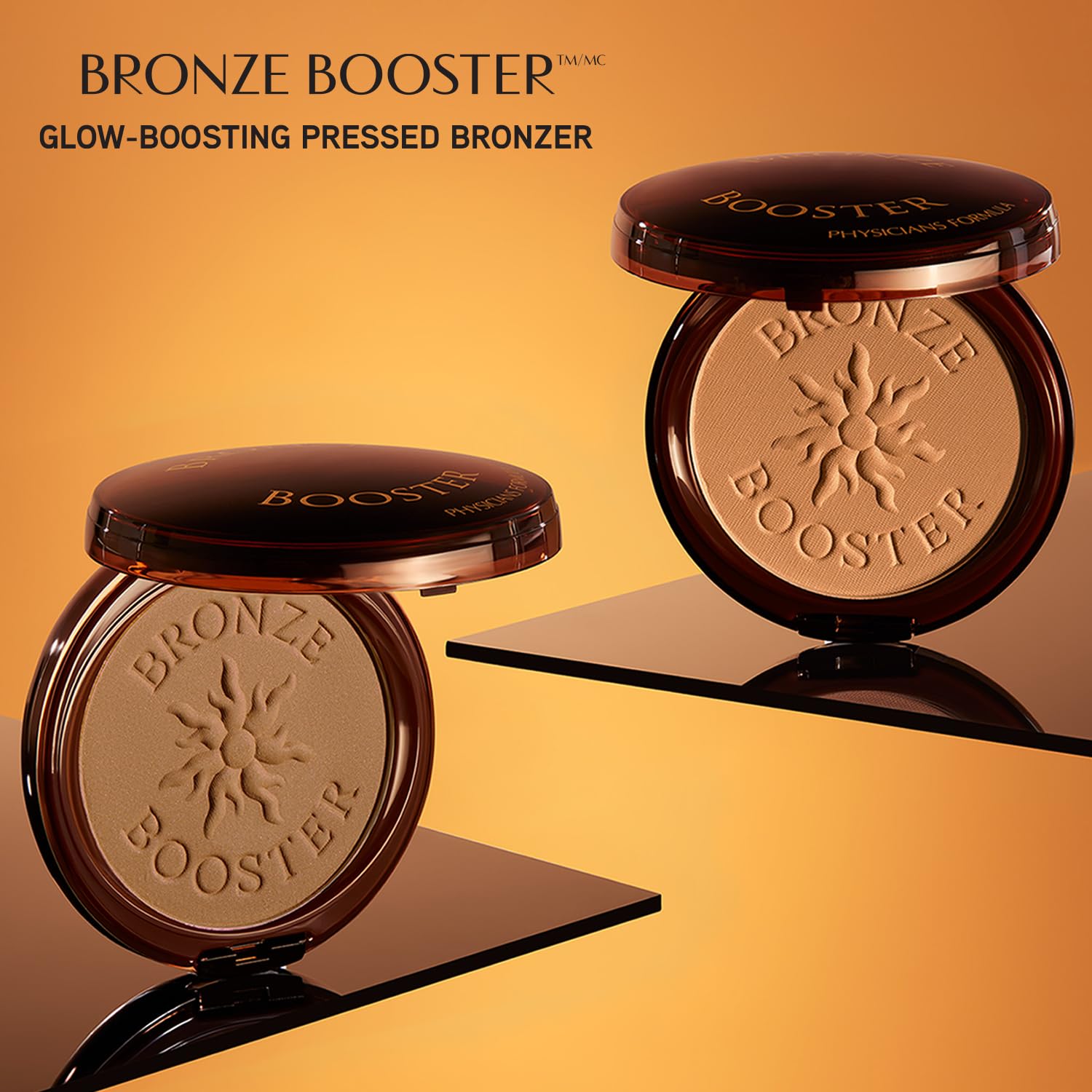 Physicians Formula bronzer applied on model showing warm natural glow and wearable color