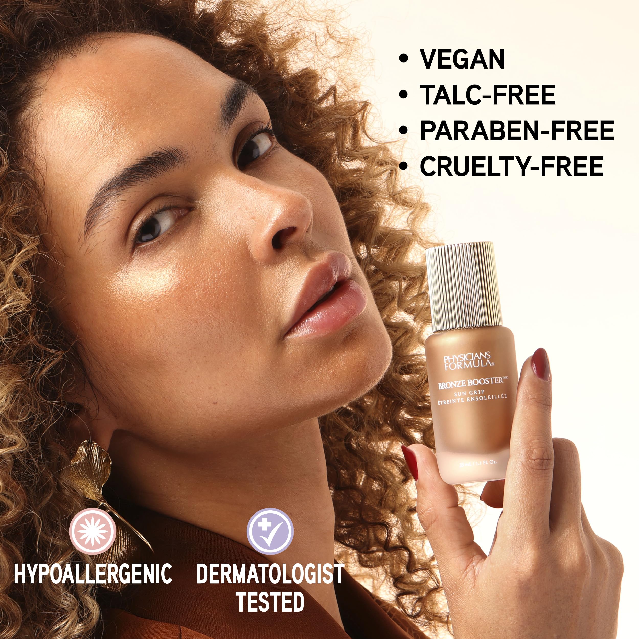 Physicians Formula ingredient label close-up highlighting Niacinamide and Vitamins C and E benefits