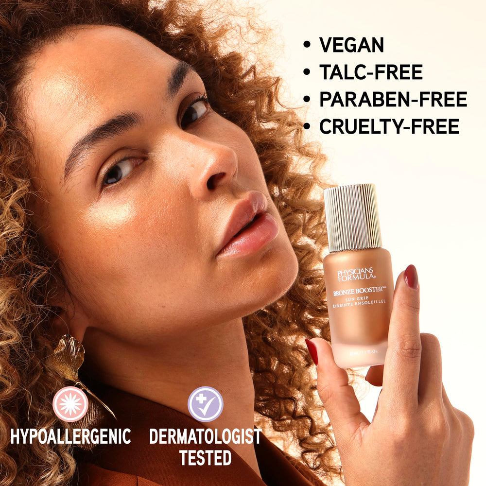Physicians Formula ingredient label close-up highlighting Niacinamide and Vitamins C and E benefits