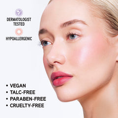 Physicians Formula ingredients close-up showing Niacinamide and vitamins, emphasizes radiance boost