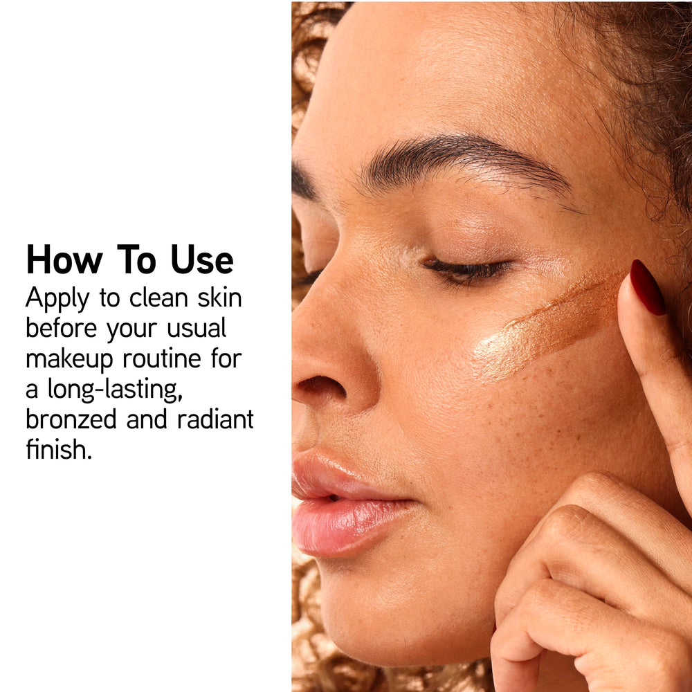 Physicians Formula primer blended on skin showing radiant, even base for makeup