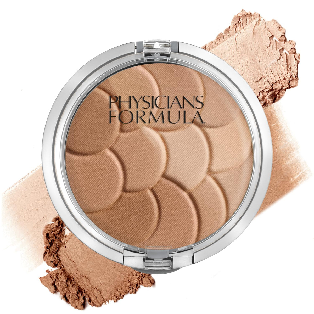 Physicians Formula compact front view showing bronzer palette and mirror for quick touch-ups