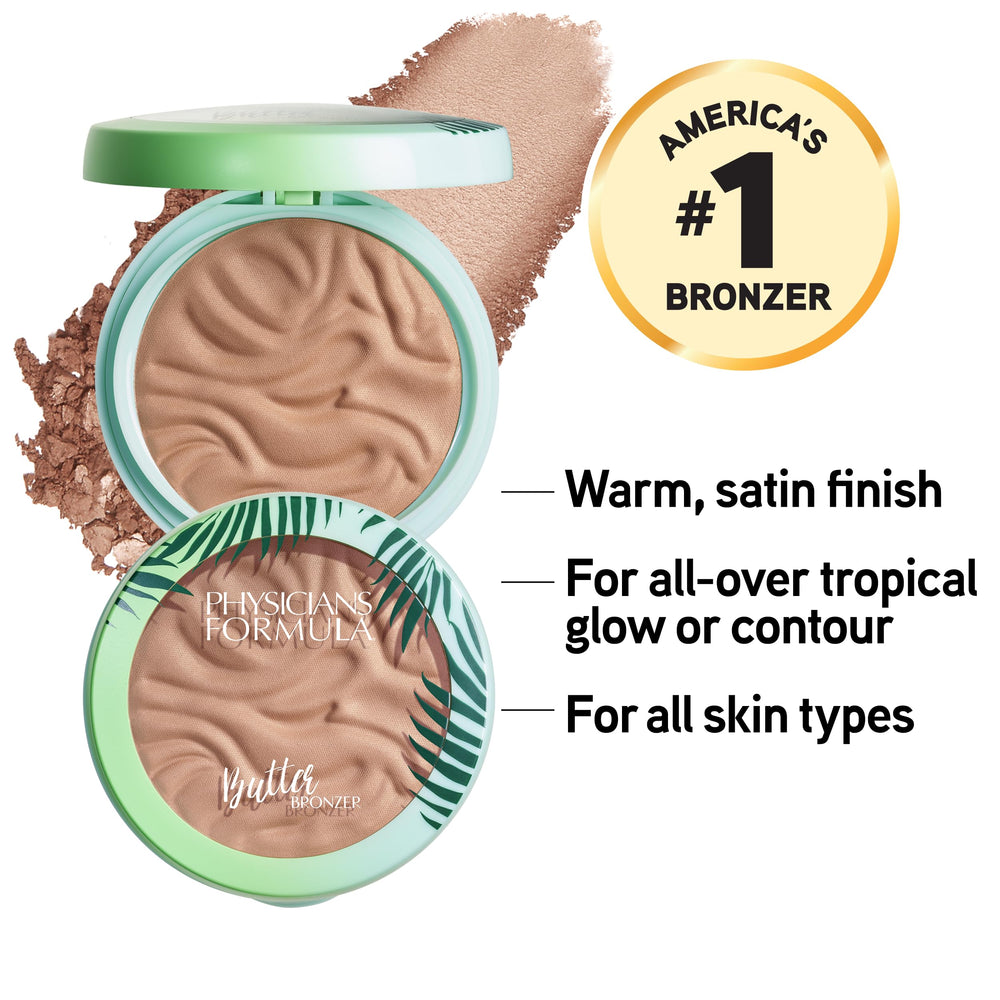 Physicians Formula close-up of bronzer pan revealing silky texture for smooth application