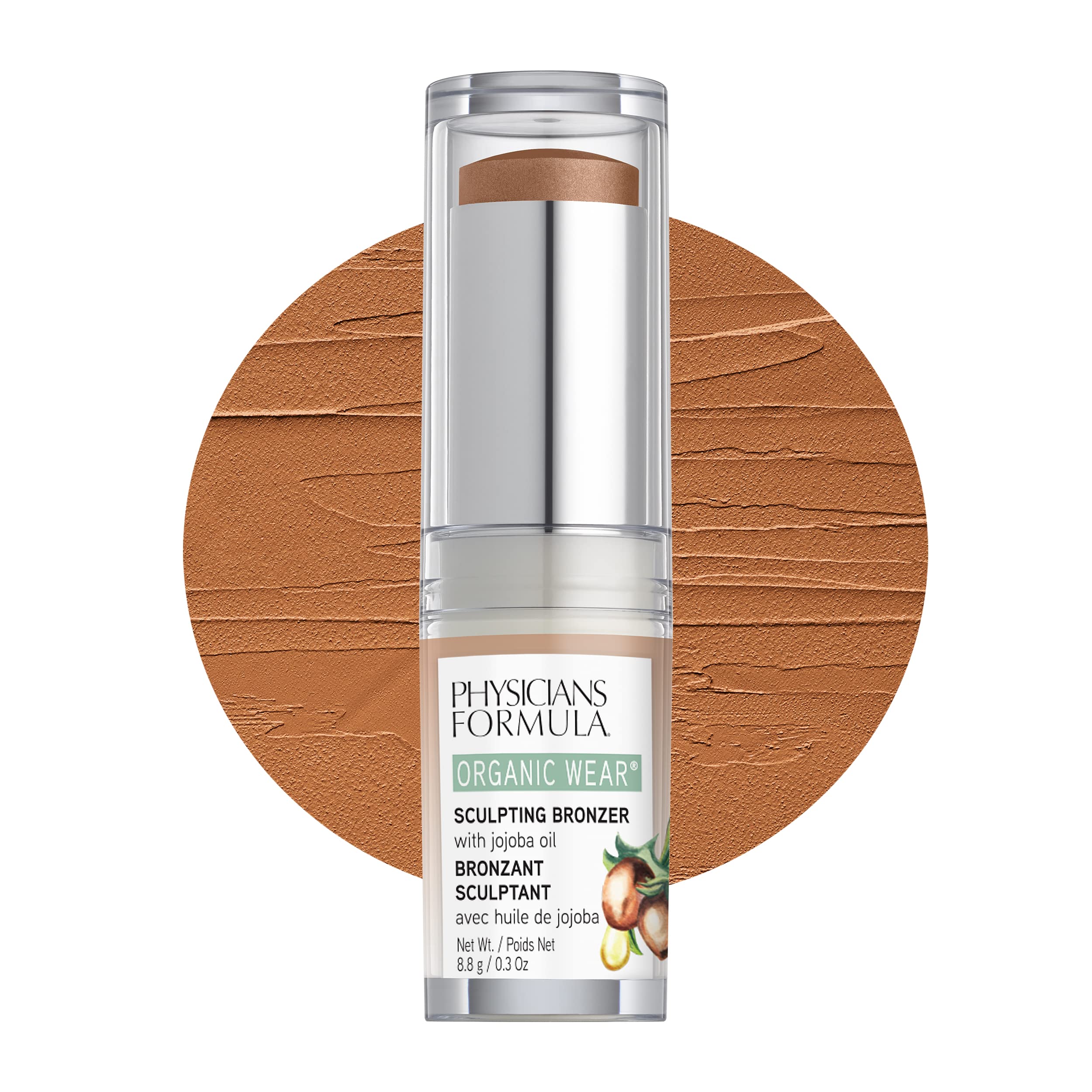 Physicians Formula bronzer stick front packaging showing toffee shade and compact benefit