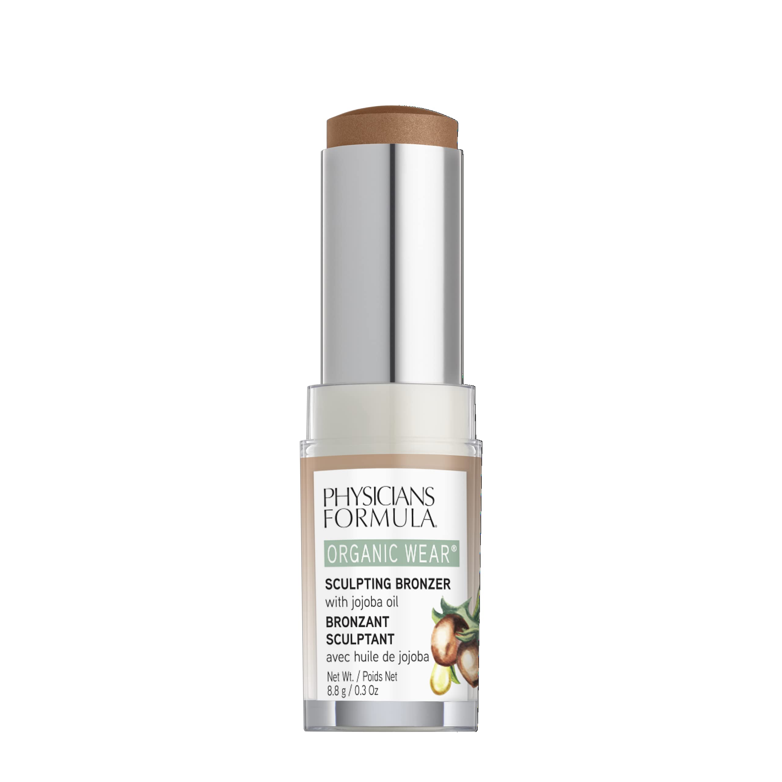 Physicians Formula bronzer stick swatch on arm demonstrating buildable color payoff