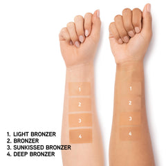 Physicians Formula brush applying bronzer to cheek for easy sculpting benefit