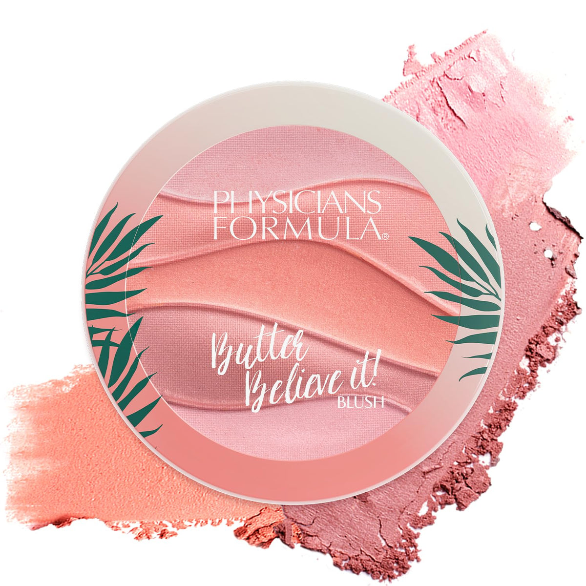 Physicians Formula blush front pan showing pink sands shade and nourishing butter finish