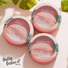 Physicians Formula blush applied on cheeks demonstrating natural conditioned glow