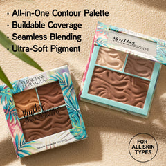 Physicians Formula open palette top view displaying three shades for easy contouring