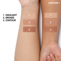 Physicians Formula close-up swatches of each shade showing blendable pigment payoff