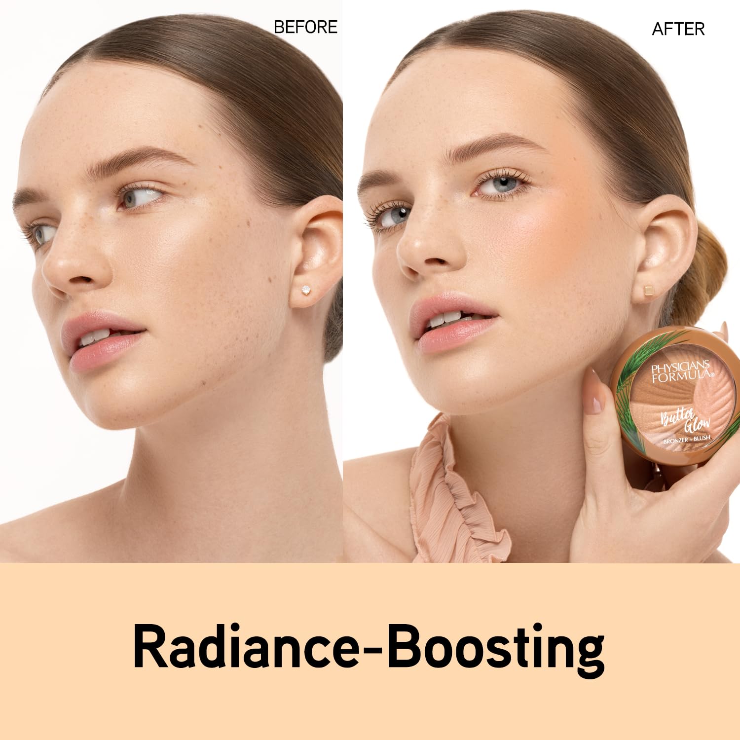 Physicians Formula blush texture swipe demonstrating smooth, luminous pigment