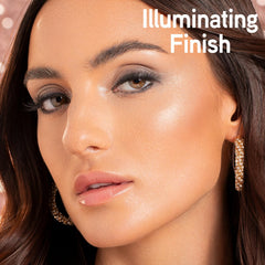 Physicians Formula brush applying powder to cheek for long-wear, natural radiance