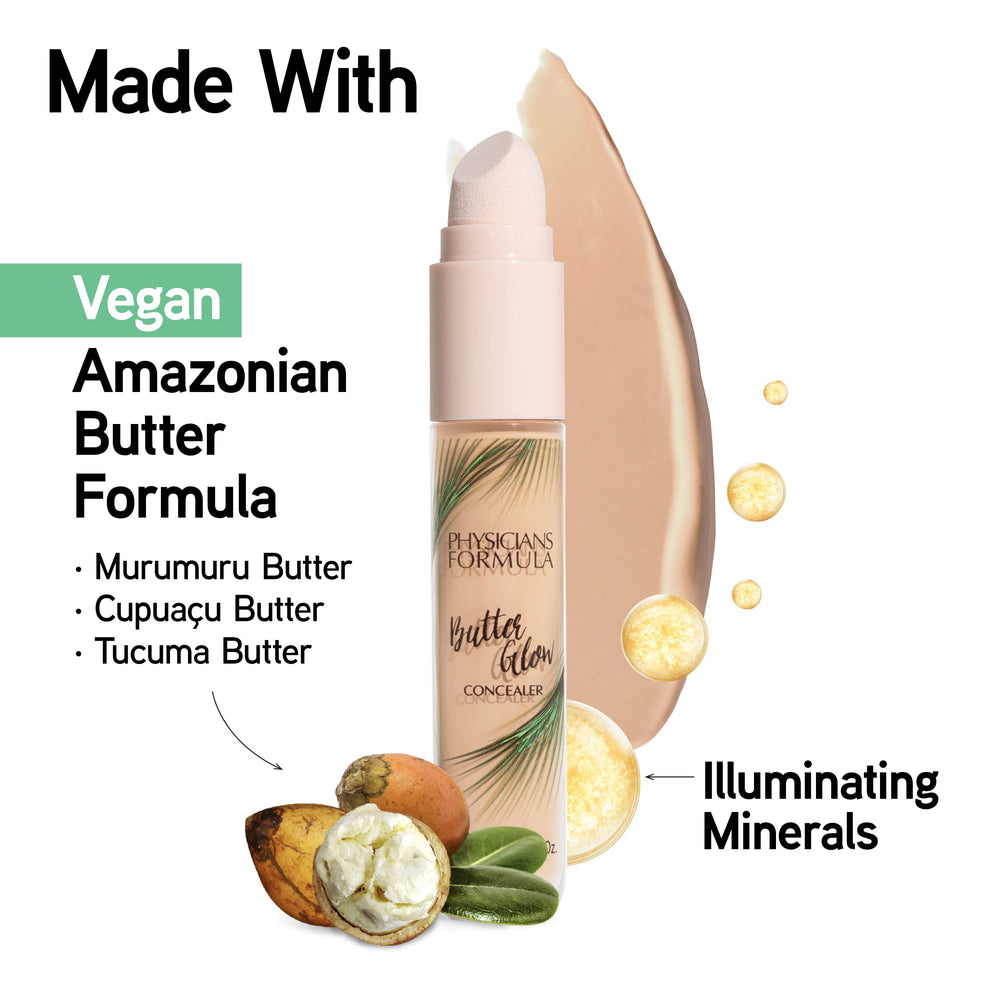 Physicians Formula concealer applied under eye demonstrating brightening effect