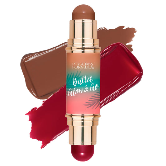 Physicians Formula Butter Glow & Go front view showing dual-ended stick and shade